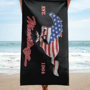 Ford Mustang Beach Towel Accessories Fashion Luxury Soft Cotton Summer Item