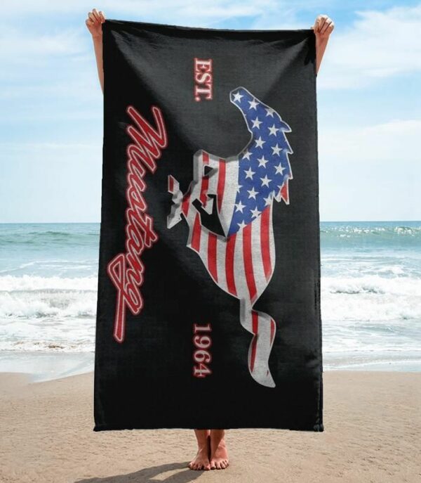 Ford Mustang Beach Towel Accessories Fashion Luxury Soft Cotton Summer Item