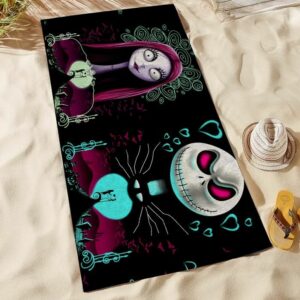 Jack Skellington Beach Towel Fashion Accessories Luxury Soft Cotton Summer Item