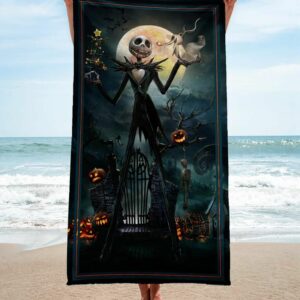 Jack Skellington Beach Towel Soft Cotton Accessories Luxury Summer Item Fashion