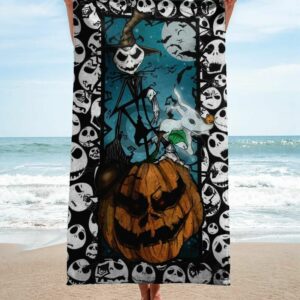 Jack Skellington Halloween Beach Towel Fashion Luxury Summer Item Accessories Soft Cotton