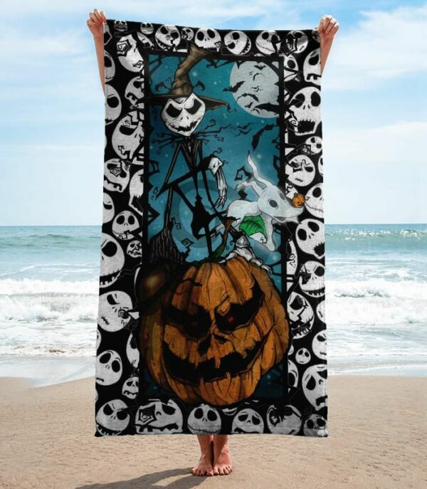 Jack Skellington Halloween Beach Towel Fashion Luxury Summer Item Accessories Soft Cotton