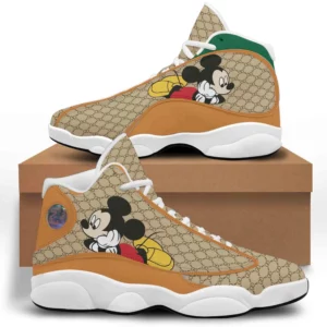 Mickey Gucci White  Air Jordan 13 Sneakers Shoes Trending Fashion Luxury