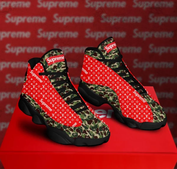 Louis Vuitton Supreme Edition Air Jordan 13 Sneakers Trending Luxury Fashion Shoes