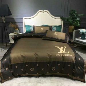 Louis Vuitton Logo Brand Bedding Set Home Decor Luxury Bedroom Bedspread