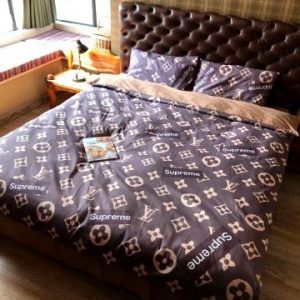 Louis Vuitton Logo Brand Bedding Set Home Decor Luxury Bedroom Bedspread