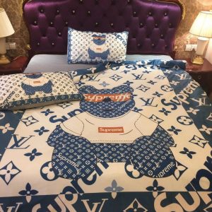 Louis Vuitton Sp Louis Vuitton Logo Brand Bedding Set Bedroom Luxury Home Decor Bedspread