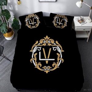 Louis Vuitton Customized Logo Brand Bedding Set Home Decor Bedroom Bedspread Luxury