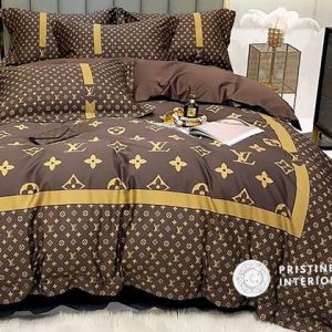 Louis Vuitton And Pillow Logo Brand Bedding Set Home Decor Bedroom Bedspread Luxury