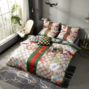 Gucci Logo Brand Bedding Set Home Decor Luxury Bedroom Bedspread