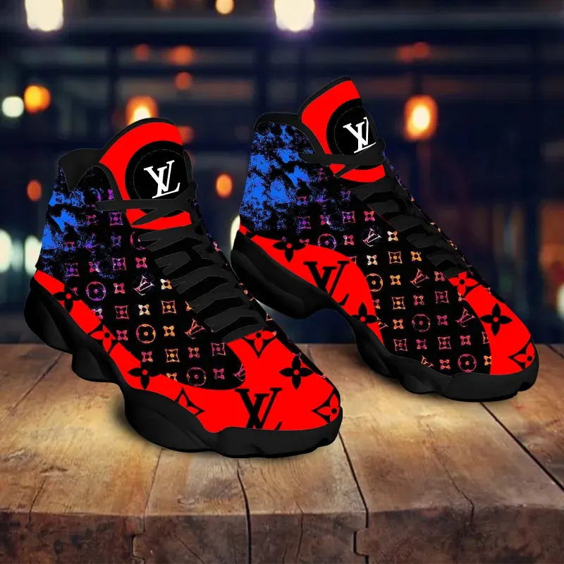 Louis Vuitton Red Black Air Jordan 13 Trending Fashion Shoes Sneakers Luxury