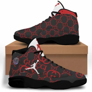 Gucci Black Red Air Jordan 13 Sneakers Trending Shoes Fashion Luxury