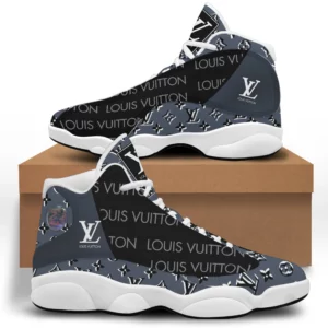 Louis Vuitton LV Black Grey Air Jordan 13 Sneakers Luxury Shoes Fashion Trending