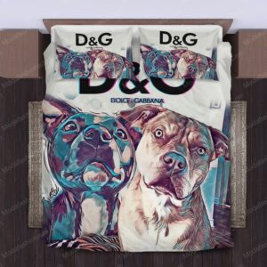 Pitbull Dolce & Gabbana Logo Brand Bedding Set Luxury Home Decor Bedspread Bedroom