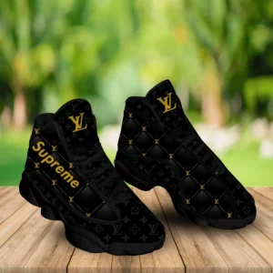 Louis Vuitton LV Supreme Black Air Jordan 13 Fashion Trending Shoes Sneakers Luxury