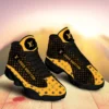 Louis Vuitton Brown Yellow Air Jordan 13 Luxury Fashion Sneakers Shoes Trending