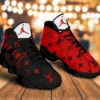 LV Louis Vuitton Black Red  Air Jordan 13 Fashion Sneakers Trending Luxury Shoes