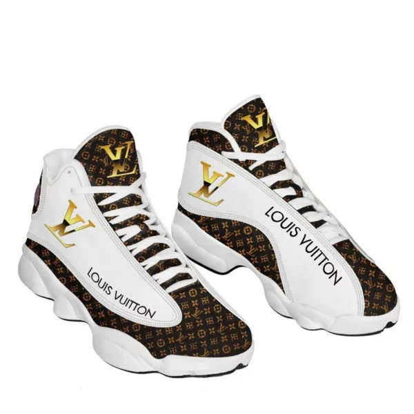 Louis Vuitton White Brown LV  Air Jordan 13 Trending Sneakers Shoes Luxury Fashion