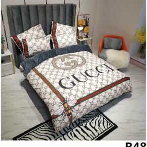 Gucci Logo Brand Bedding Set Bedspread Bedroom Home Decor Luxury