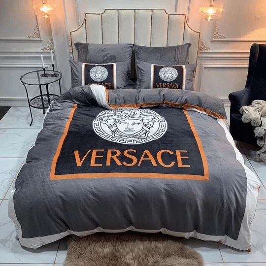 Versace Logo Brand Bedding Set Luxury Bedspread Home Decor Bedroom