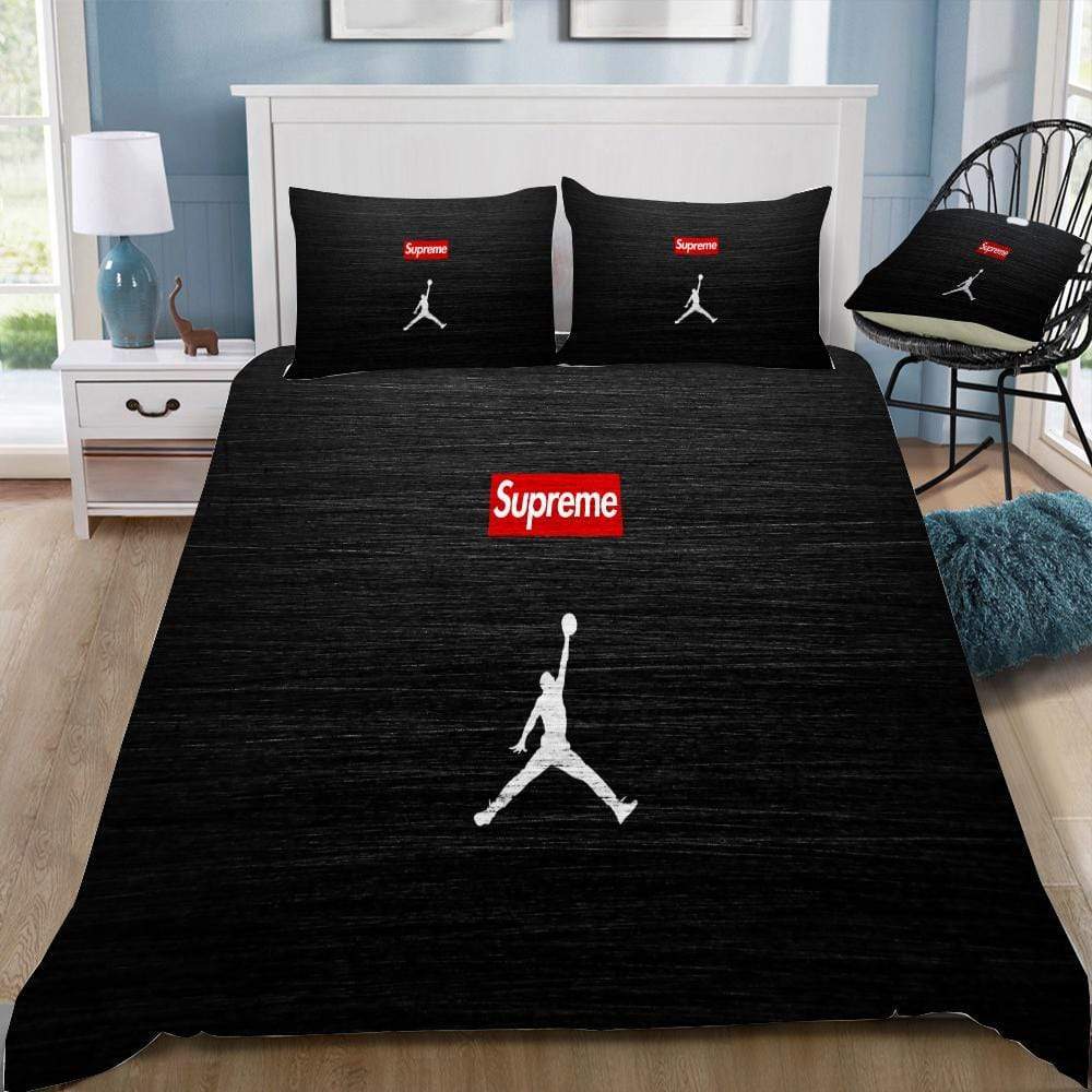 Supreme Jordan Logo Brand Bedding Set Home Decor Bedspread Bedroom Luxury