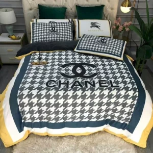 Chanel Logo Brand Bedding Set Bedspread Luxury Bedroom Home Decor