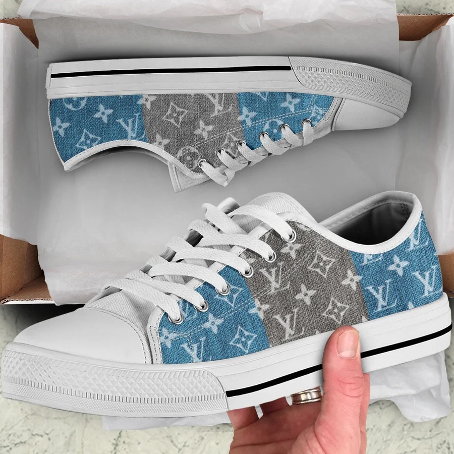 Louis vuitton denim low top canvas shoes sneakers