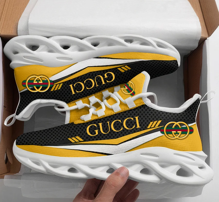 Gucci white yellow max soul shoes sneakers luxury fashion