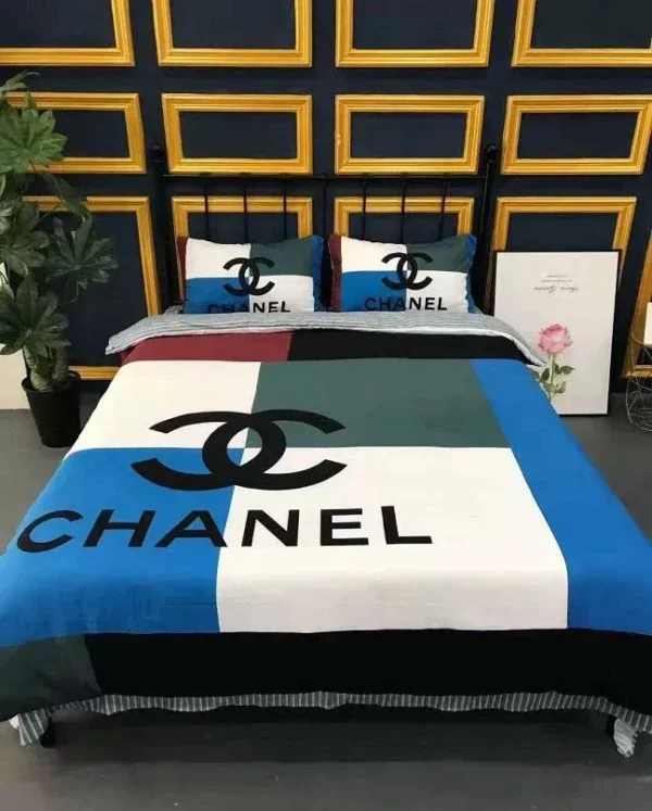 Chanel Logo Brand Bedding Set Luxury Home Decor Bedspread Bedroom