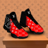 Louis Vuitton Black Red Air Jordan 13 Shoes Luxury Fashion Trending Sneakers
