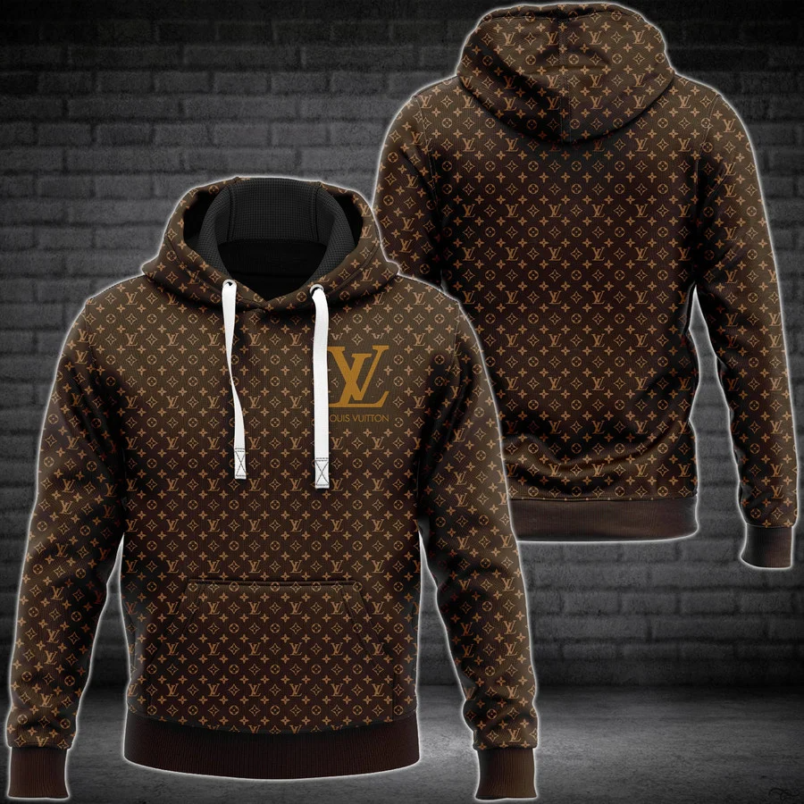 Louis Vuitton Brown Lv Type 887 Luxury Hoodie Fashion Brand Outfit