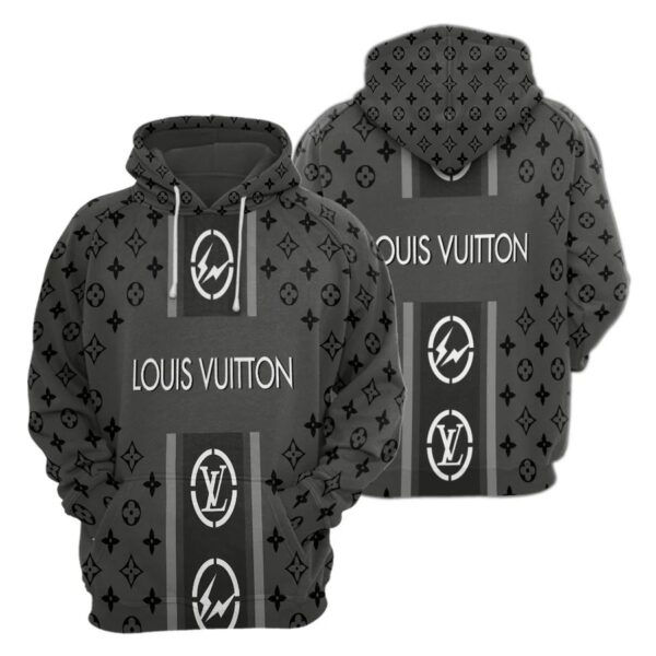 Louis Vuitton Grey Lv Type 875 Hoodie Fashion Brand Outfit Luxury