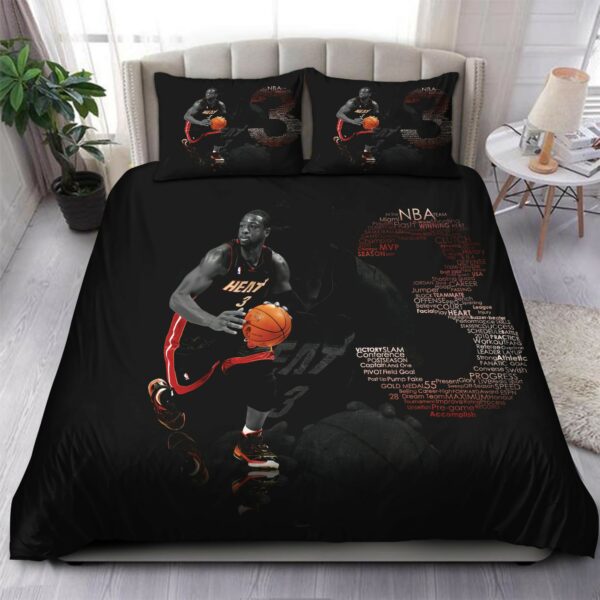 Legend Dwyane Wade Miami Heat Nba 58 Logo Type 1180 Bedding Sets Sporty Bedroom Home Decor