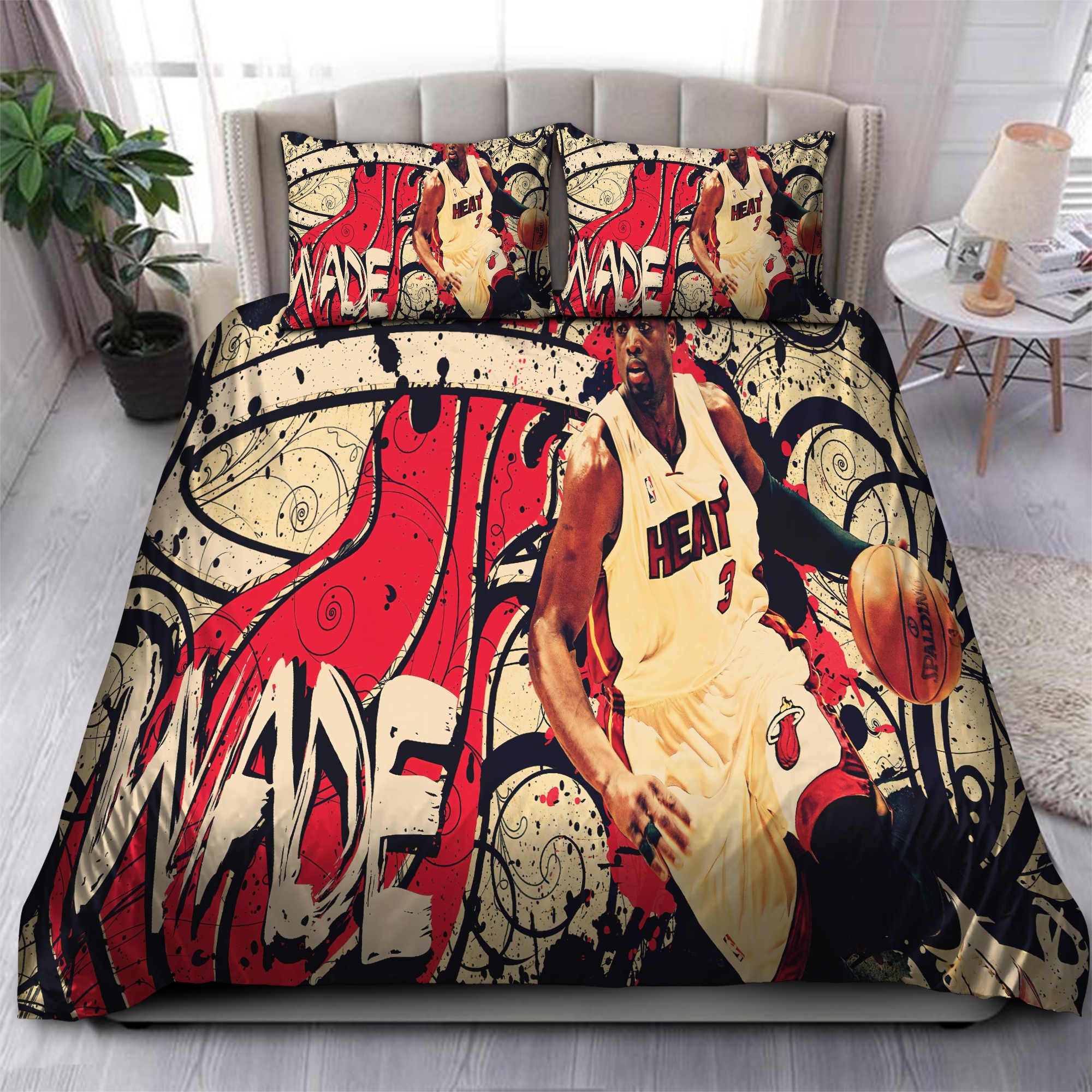 Legend Dwyane Wade Miami Heat Nba 54 Logo Type 1190 Bedding Sets Sporty Bedroom Home Decor