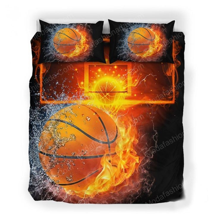 3D Sport Fire Basketball 27 Logo Type 1252 Bedding Sets Sporty Bedroom Home Decor