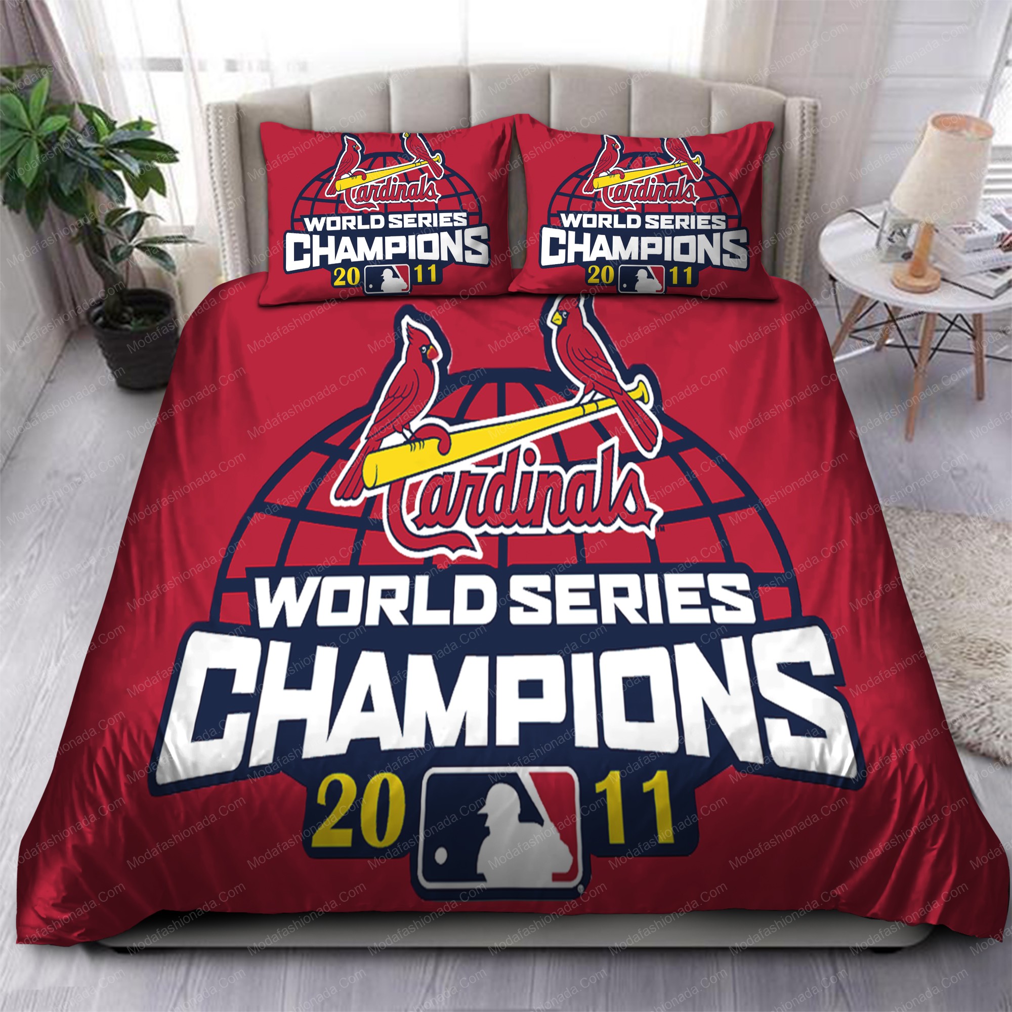 World Series Championships 2011 St Louis Cardinals Mlb 170 Logo Type 1296 Bedding Sets Sporty Bedroom Home Decor