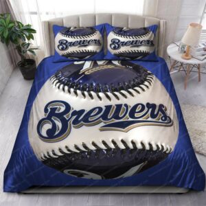 Milwaukee Brewers Mlb 118 Logo Type 1349 Bedding Sets Sporty Bedroom Home Decor