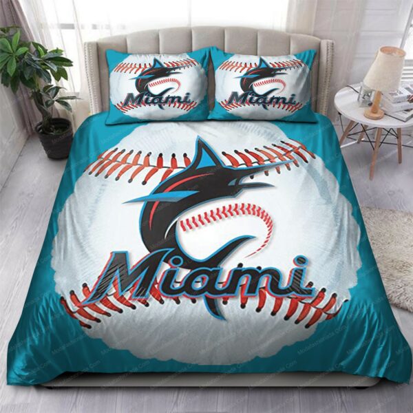 Miami Marlins Mlb 113 Logo Type 1356 Bedding Sets Sporty Bedroom Home Decor