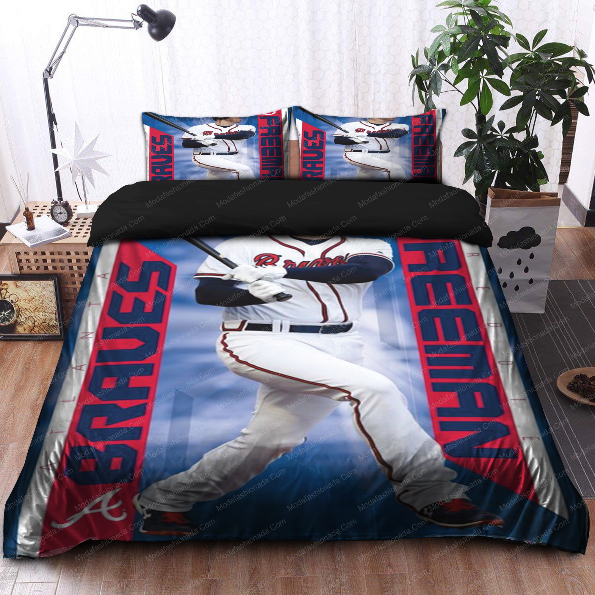 Memory Freddie Freeman Atlanta Braves Mlb 41 Logo Type 1420 Bedding Sets Sporty Bedroom Home Decor