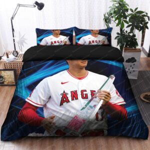 Shohei Ohtani Los Angeles Angels Mlb 36 Logo Type 1424 Bedding Sets Sporty Bedroom Home Decor