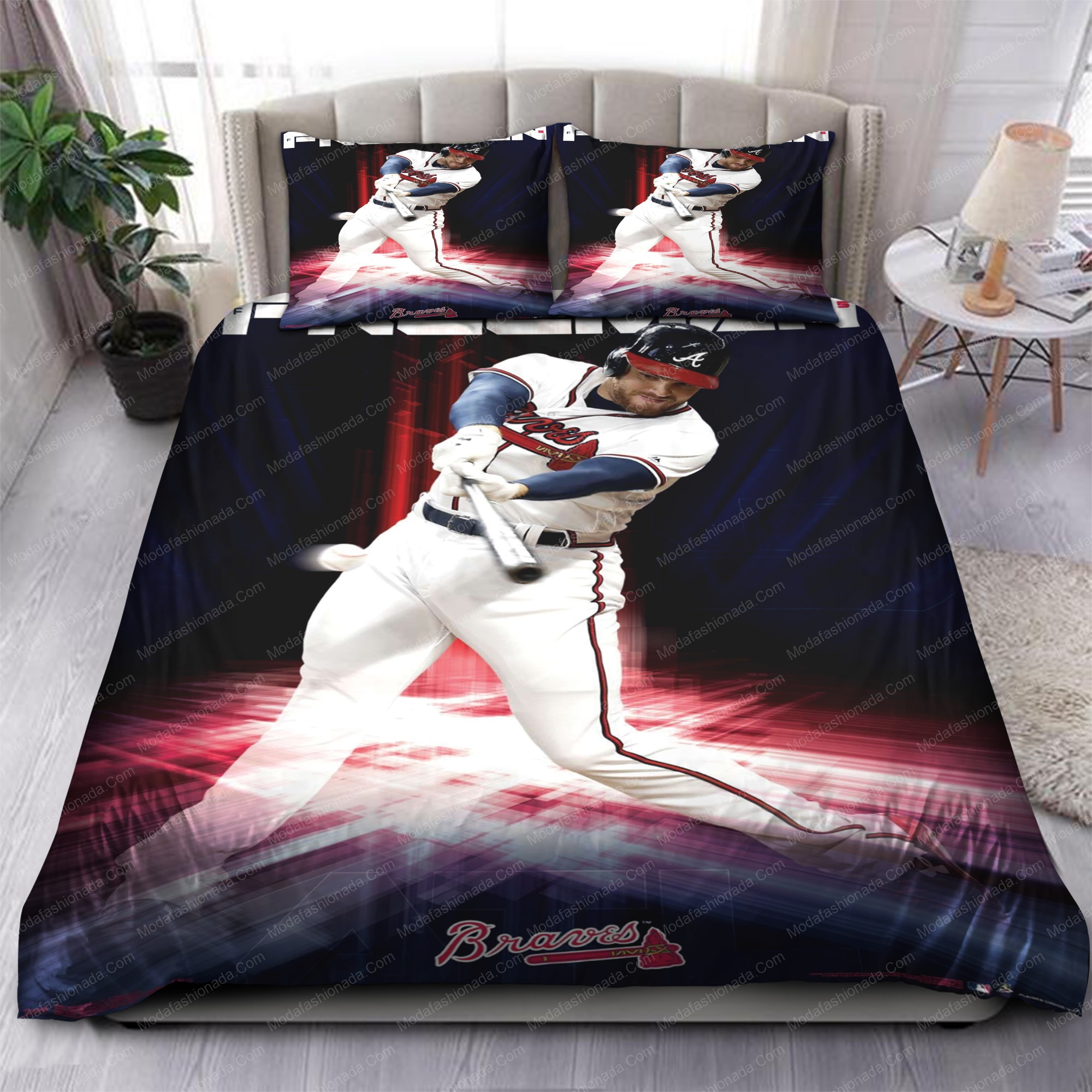 Memory Freddie Freeman Atlanta Braves Mlb 44 Logo Type 1426 Bedding Sets Sporty Bedroom Home Decor