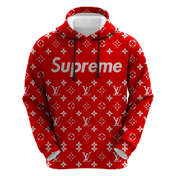 Louis Vuitton Supreme Red Type 402 Hoodie Fashion Brand Outfit Luxury