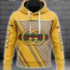 Gucci Yellow Pattern Type 340 Hoodie Outfit Fashion Brand Luxury