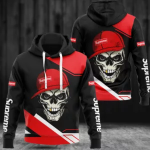 Supreme Skull Wearing Hat Black Type 325 Hoodie Outfit Luxury Fashion Brand