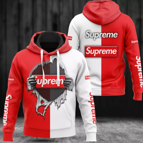 Supreme Red White Type 316 Hoodie Fashion Brand Outfit Luxury