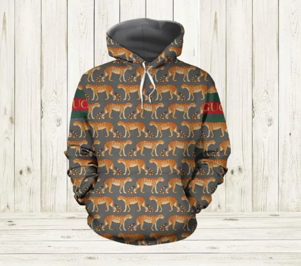 Gucci Leopard Type 191 Hoodie Outfit Fashion Brand Luxury