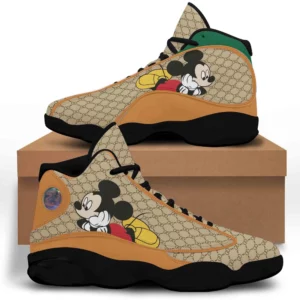 Mickey Gucci Black  Air Jordan 13 Trending Luxury Shoes Sneakers Fashion