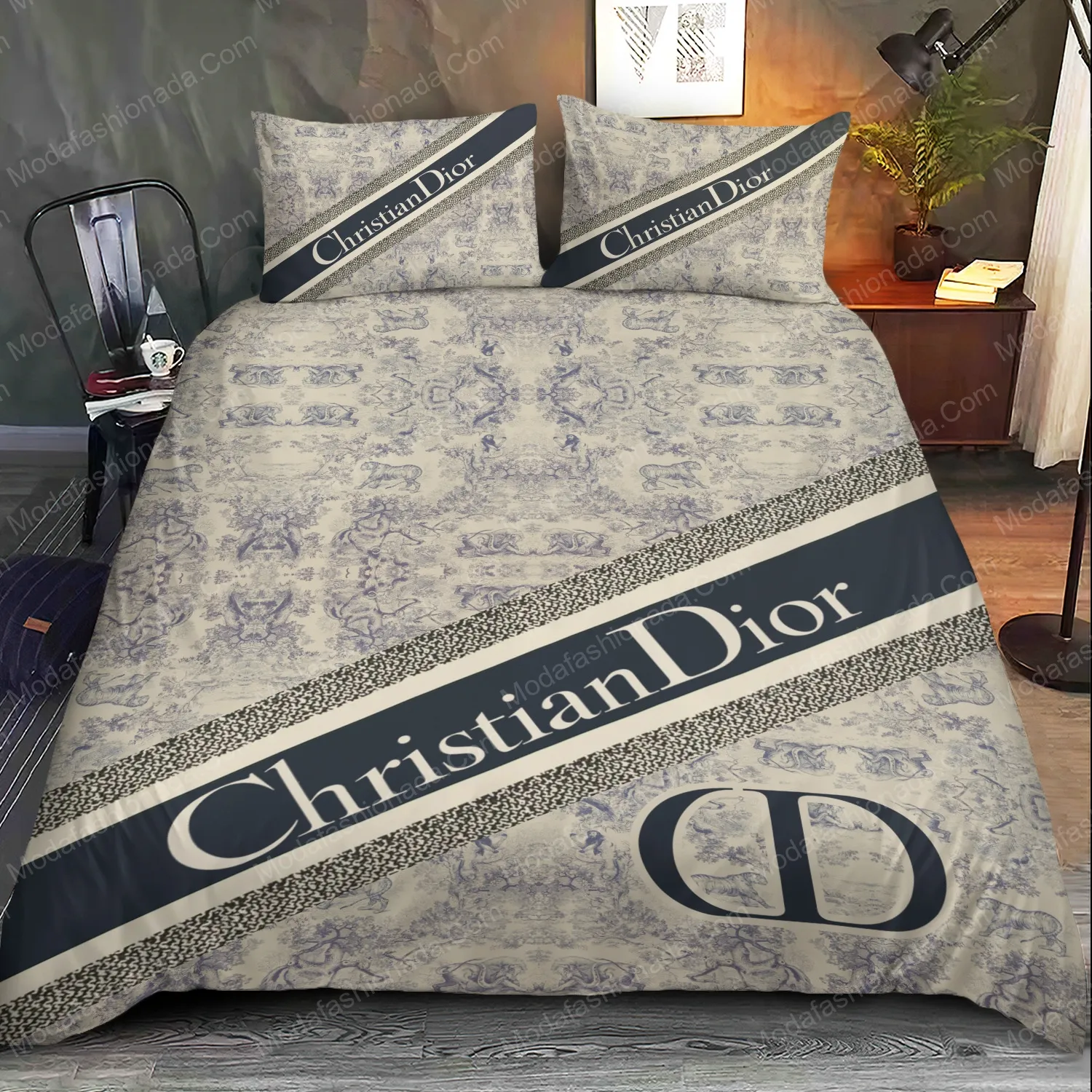 Christian Dior Logo Brand Bedding Set Bedspread Home Decor Luxury Bedroom