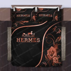 Rose Herm�S Logo Brand Bedding Set Home Decor Luxury Bedroom Bedspread