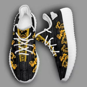 Versace Black Golden Pattern Luxury Brand Premium Yeezy Sneaker